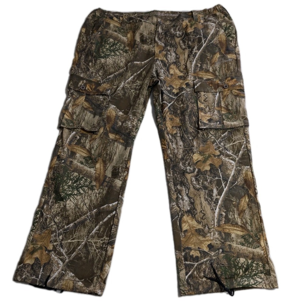Realtree Camo Cargo Pants Mens XXL 44-46 Hunting Outdoor Drawstring Leg NWOT‎